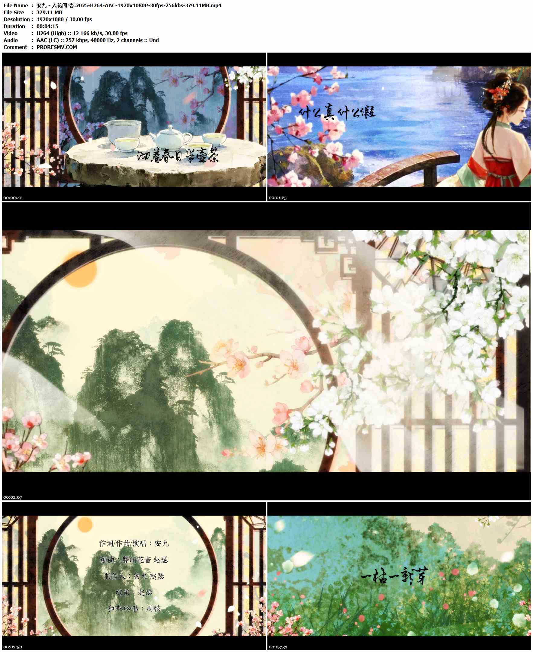 安九 - 入花间·杏.2025-H264-AAC-1920x1080P-30fps-256kbs-379.11MB官方MV_高清MV